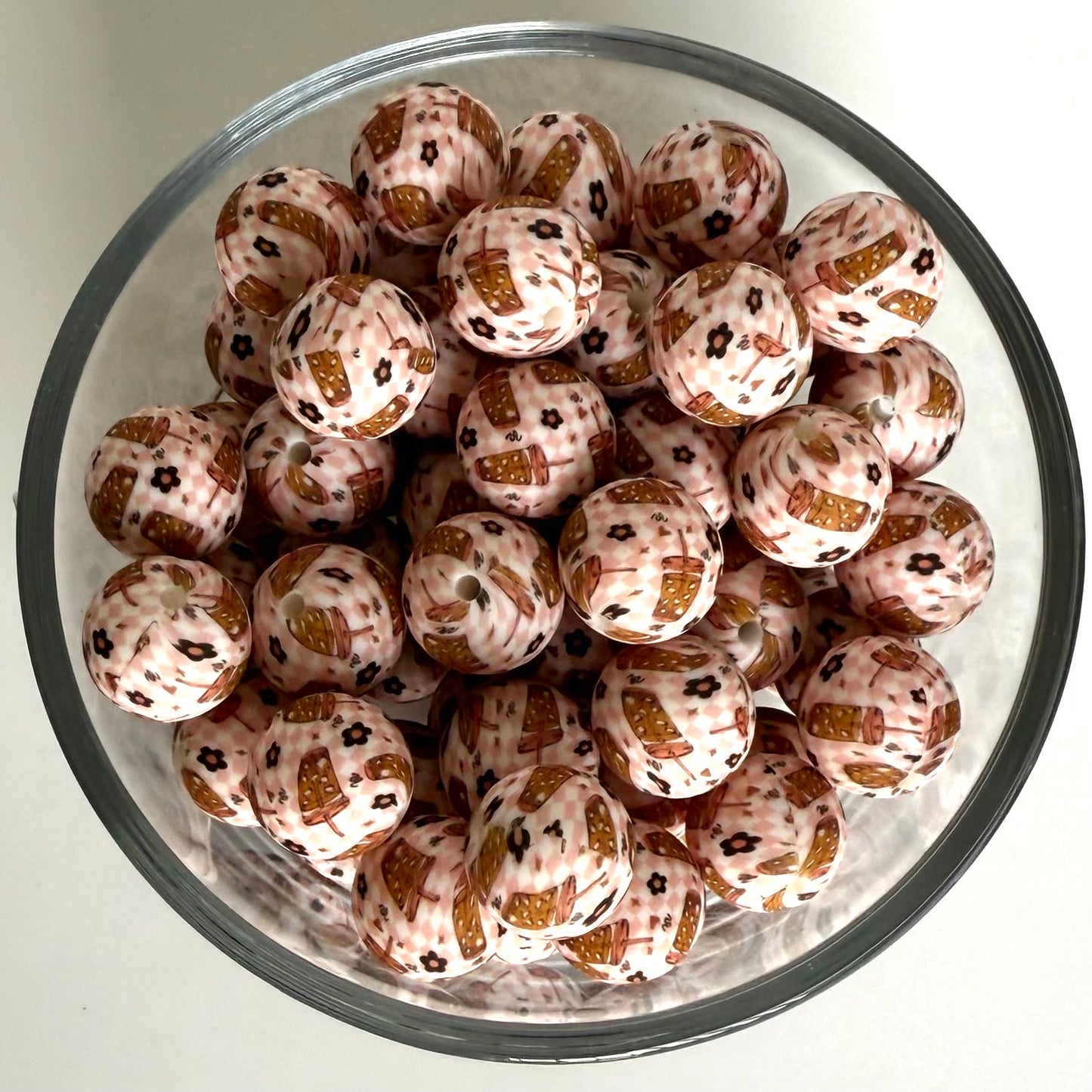 Cafe Bloom Printed Bead