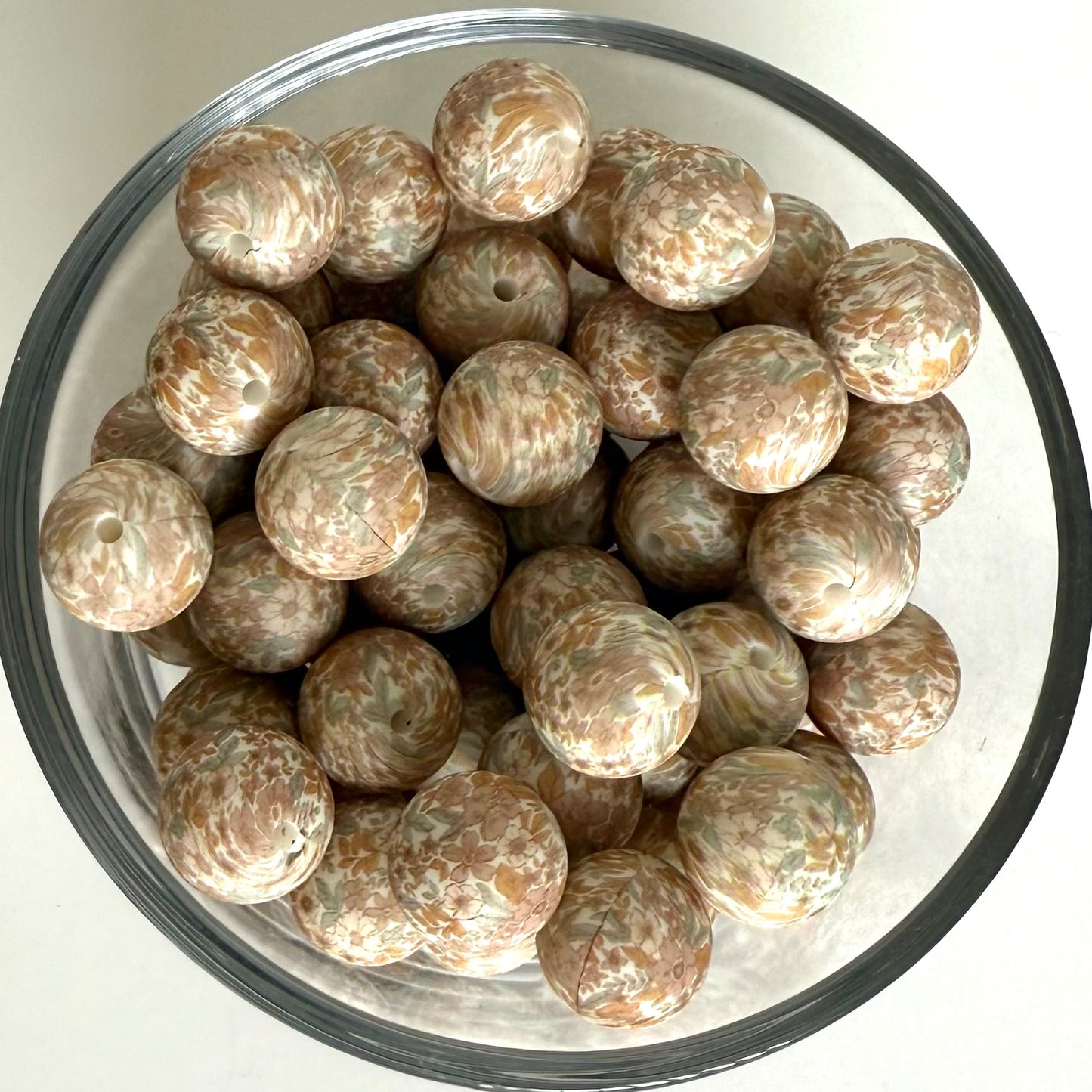 Vintage Floral Printed Bead