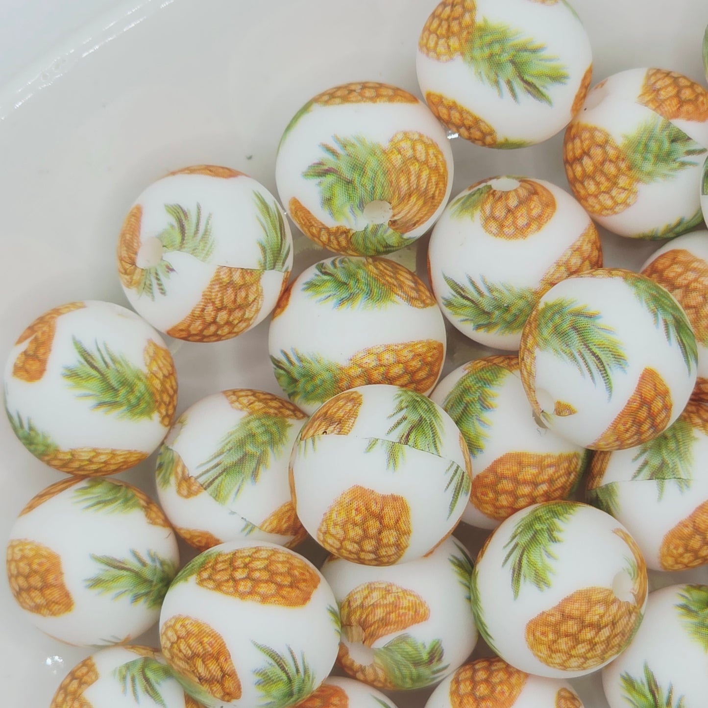 Pineapple Printed Bead