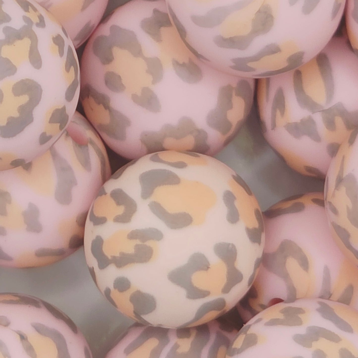 Pink Boho Leopard Printed Bead