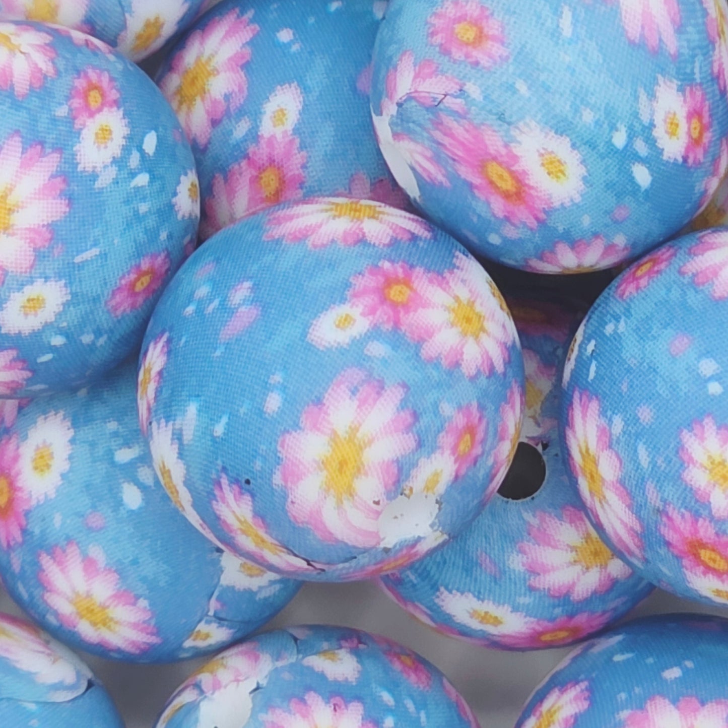 Blue Daisy Dream Printed Bead
