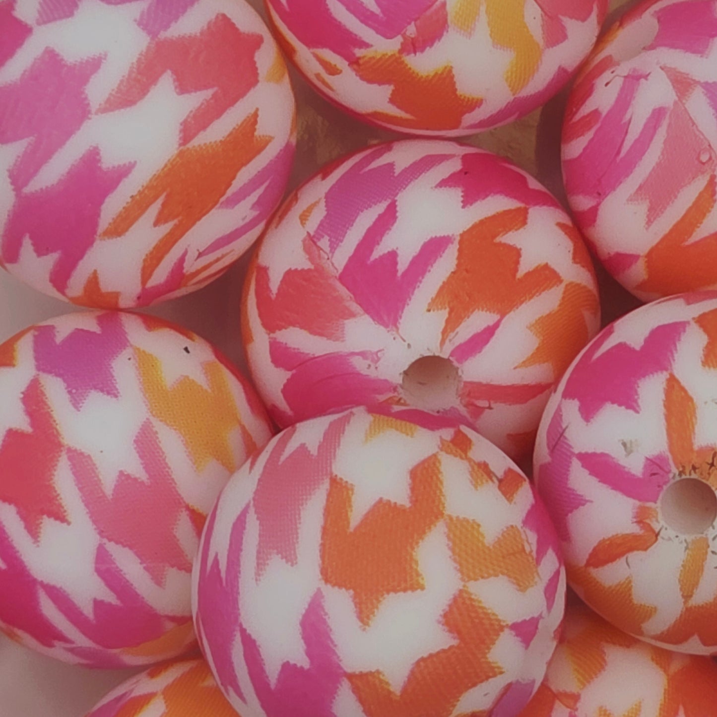 Pink Pepita Printed 15mm
