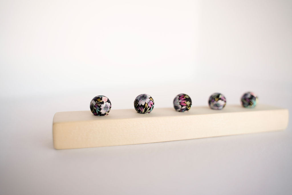 Midnight Blossom Printed Bead
