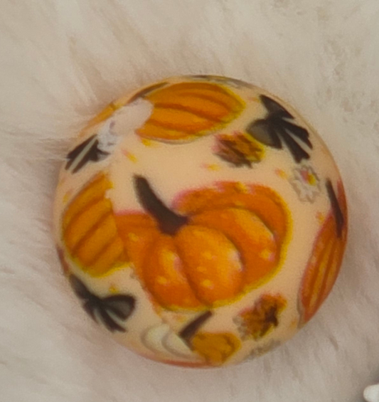 Pumpkin Patch Printed Bead