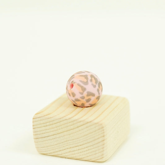 Pink Boho Leopard Printed Bead