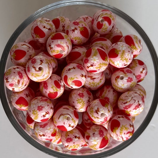 Strawberry Meadows Printed Bead