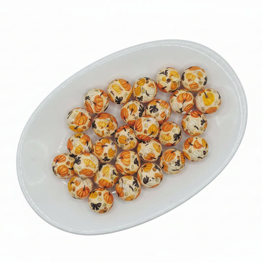 Pumpkin Patch Printed Bead