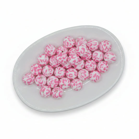 Pink Leopard Printed 15mm