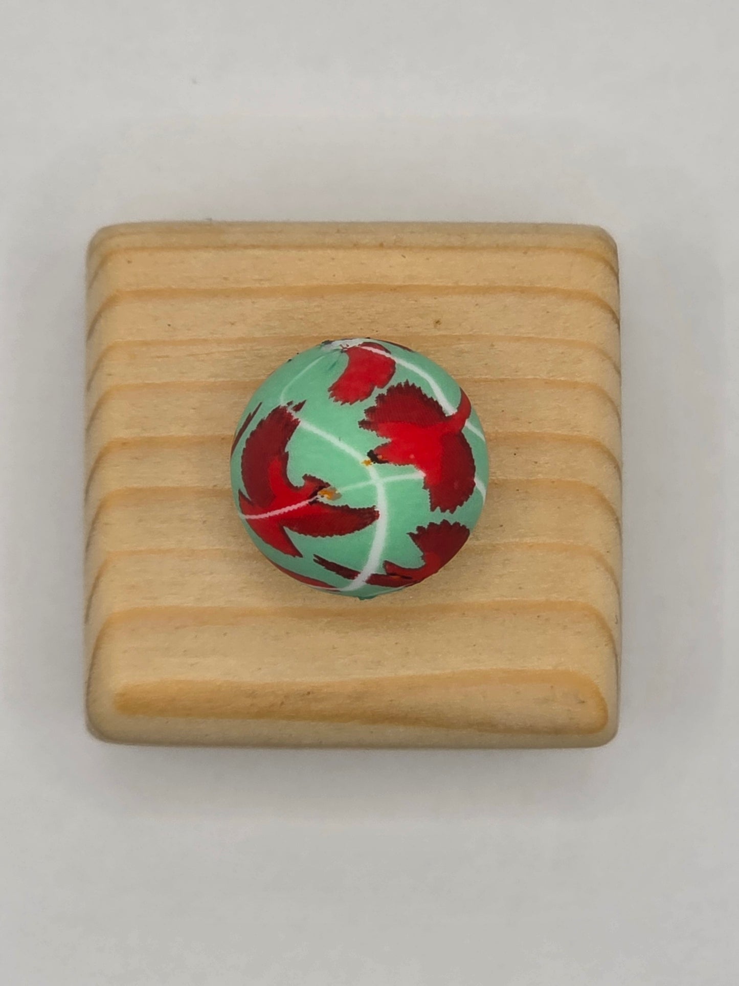 Cardinal Printed Bead