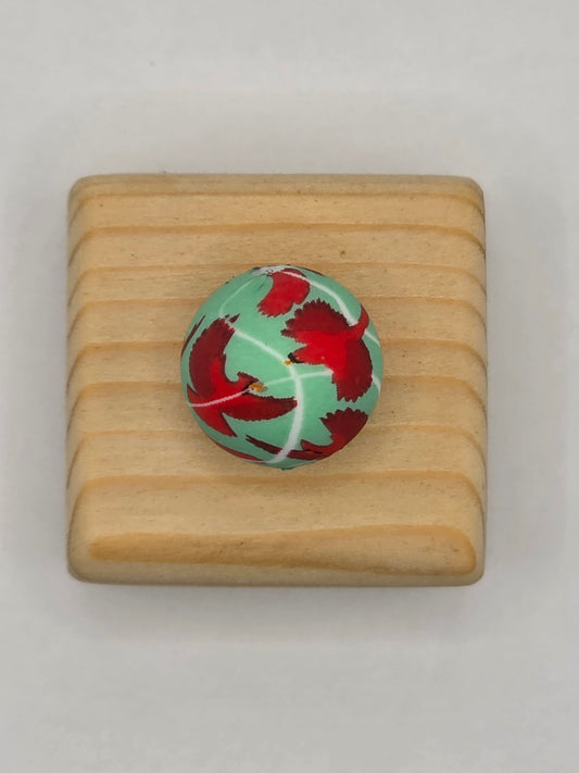 Cardinal Printed Bead