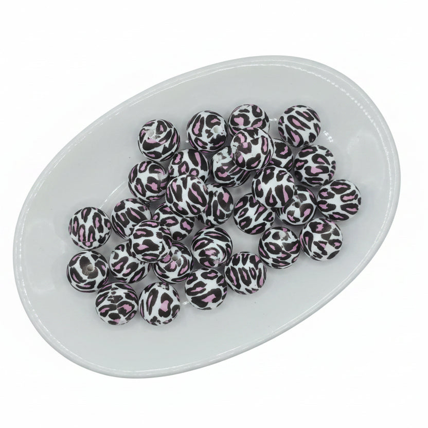 Black & Pink Leopard Printed 15mm