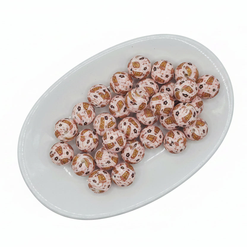 Cafe Bloom Printed Bead