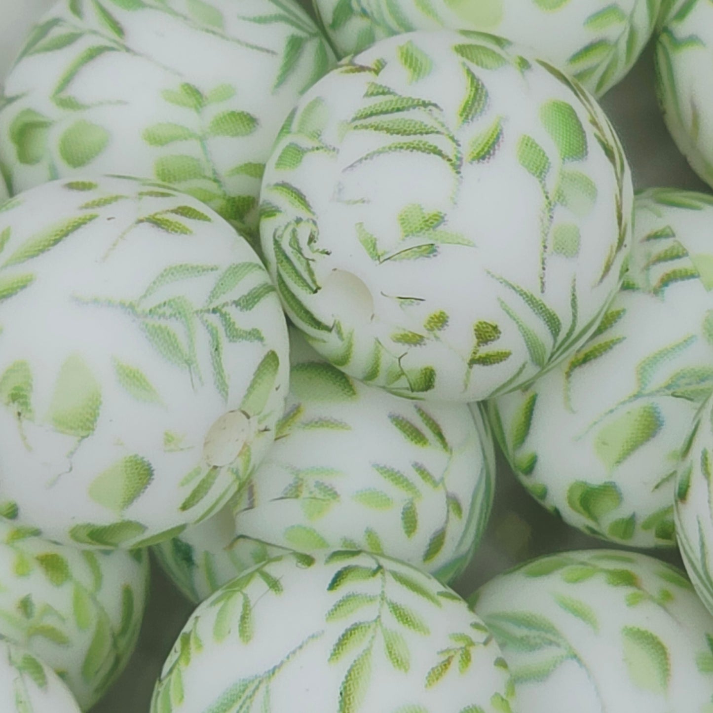 Eucalyptus Kiss Printed Bead