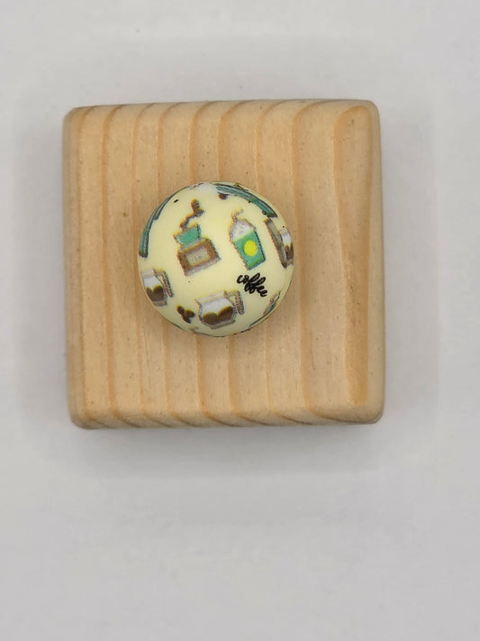 Coffee Date Printed Bead