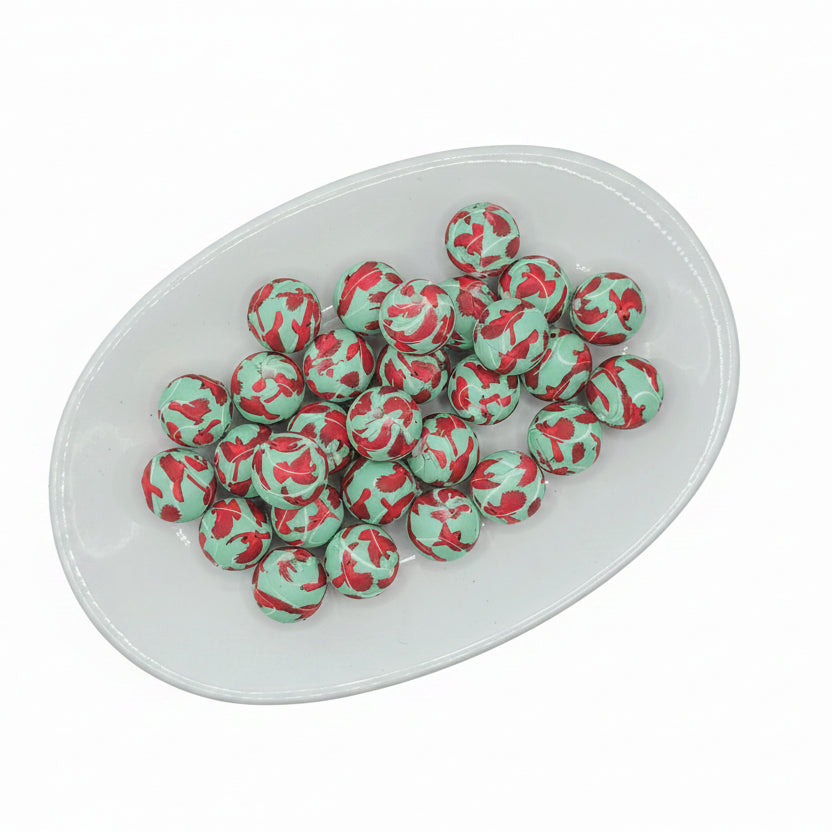 Cardinal Printed Bead