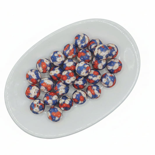 Floral Romance Printed Bead