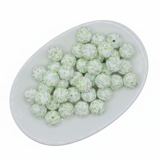 Eucalyptus Kiss Printed Bead
