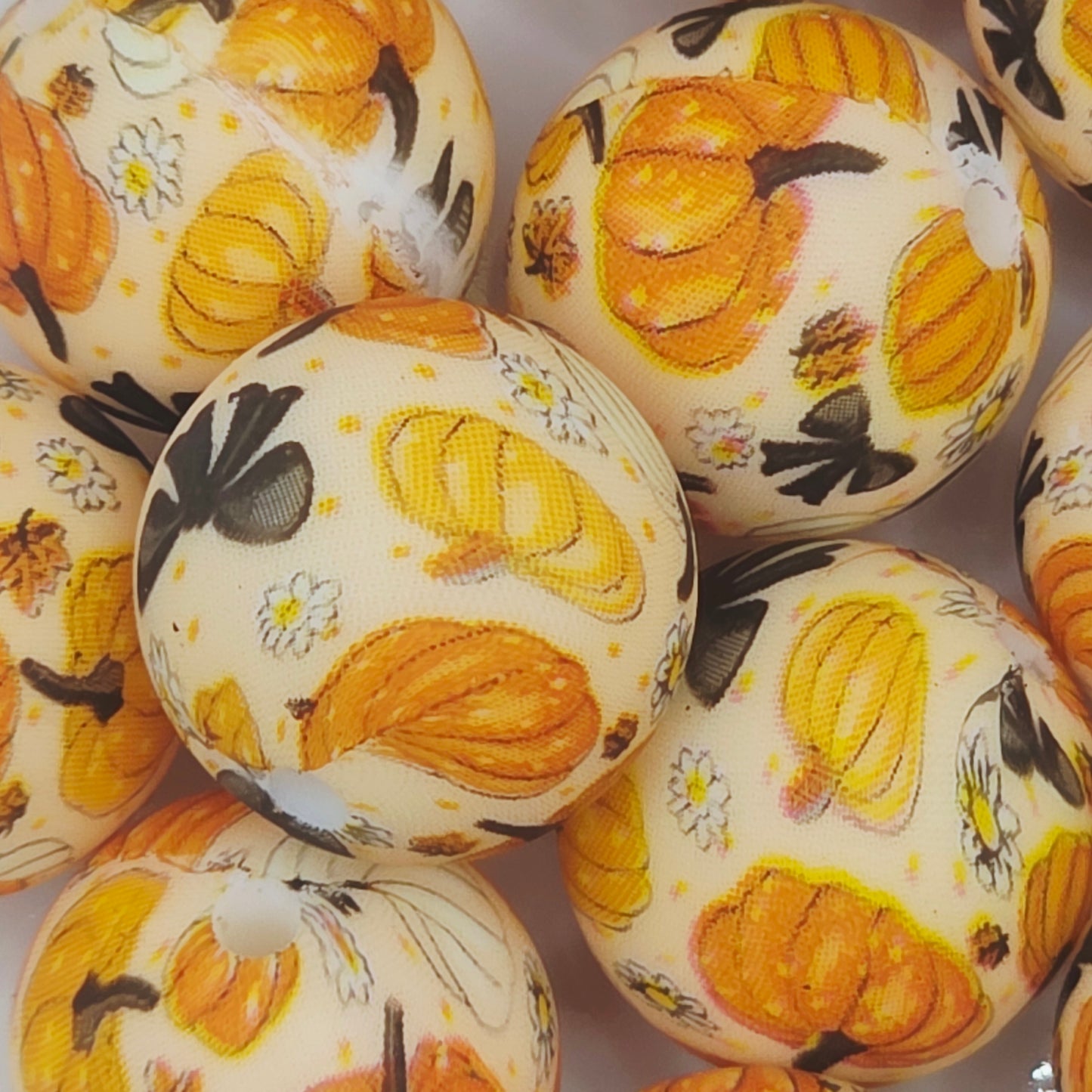 Pumpkin Patch Printed Bead